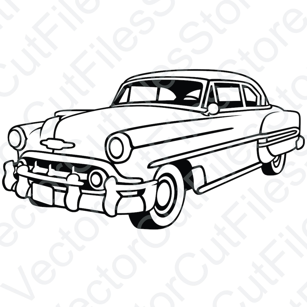 Chevrolet Bel Air 1953 Angled View Vector Cut File - Etsy
