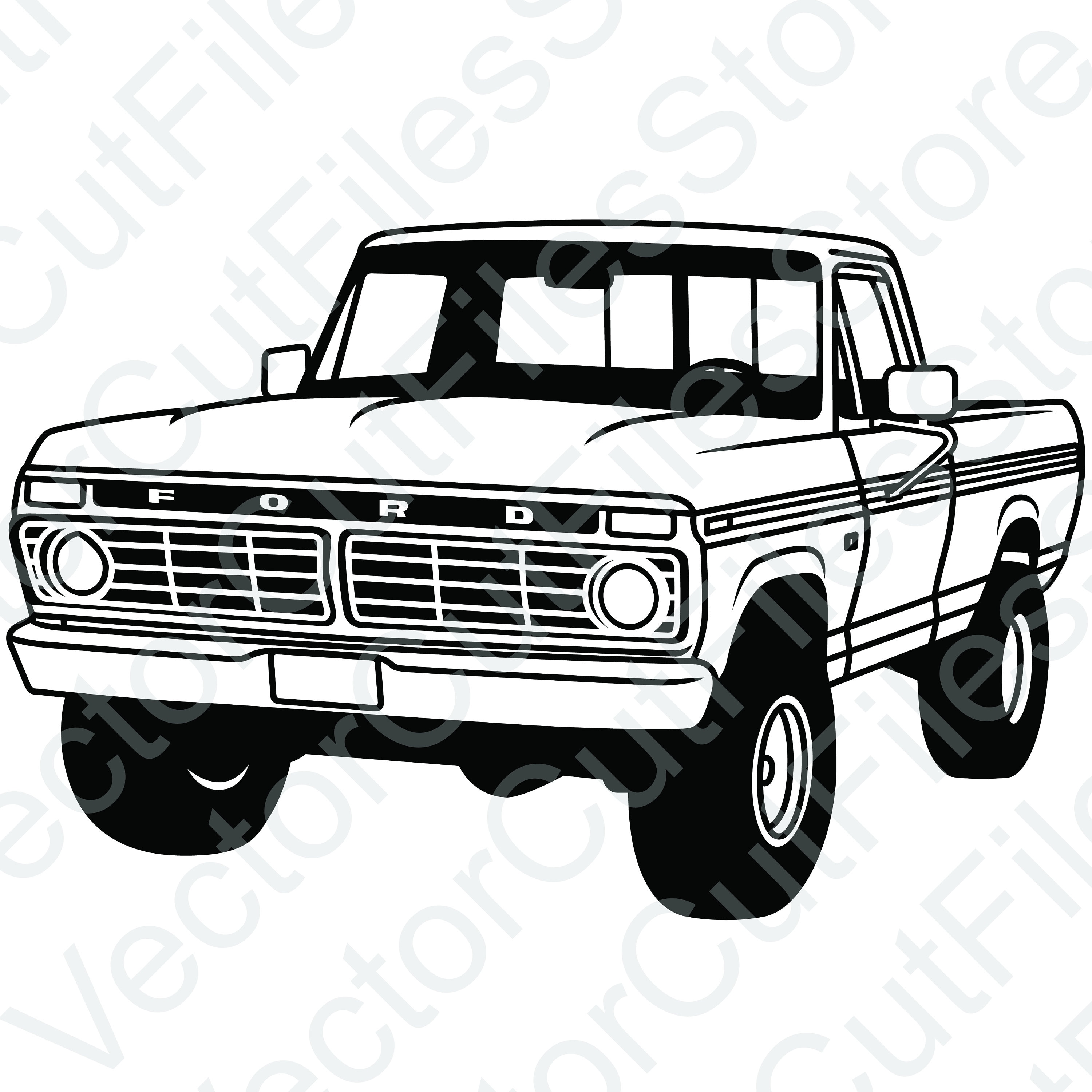 Ford F100 1974 Vector Cut File - Etsy