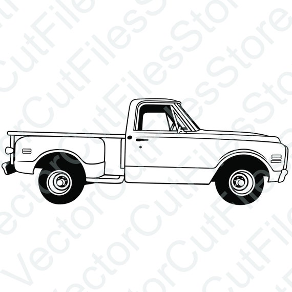 chevy Profile必読! Chevrolet C10 1969 Stepside Side View Vector Cut File - Etsy