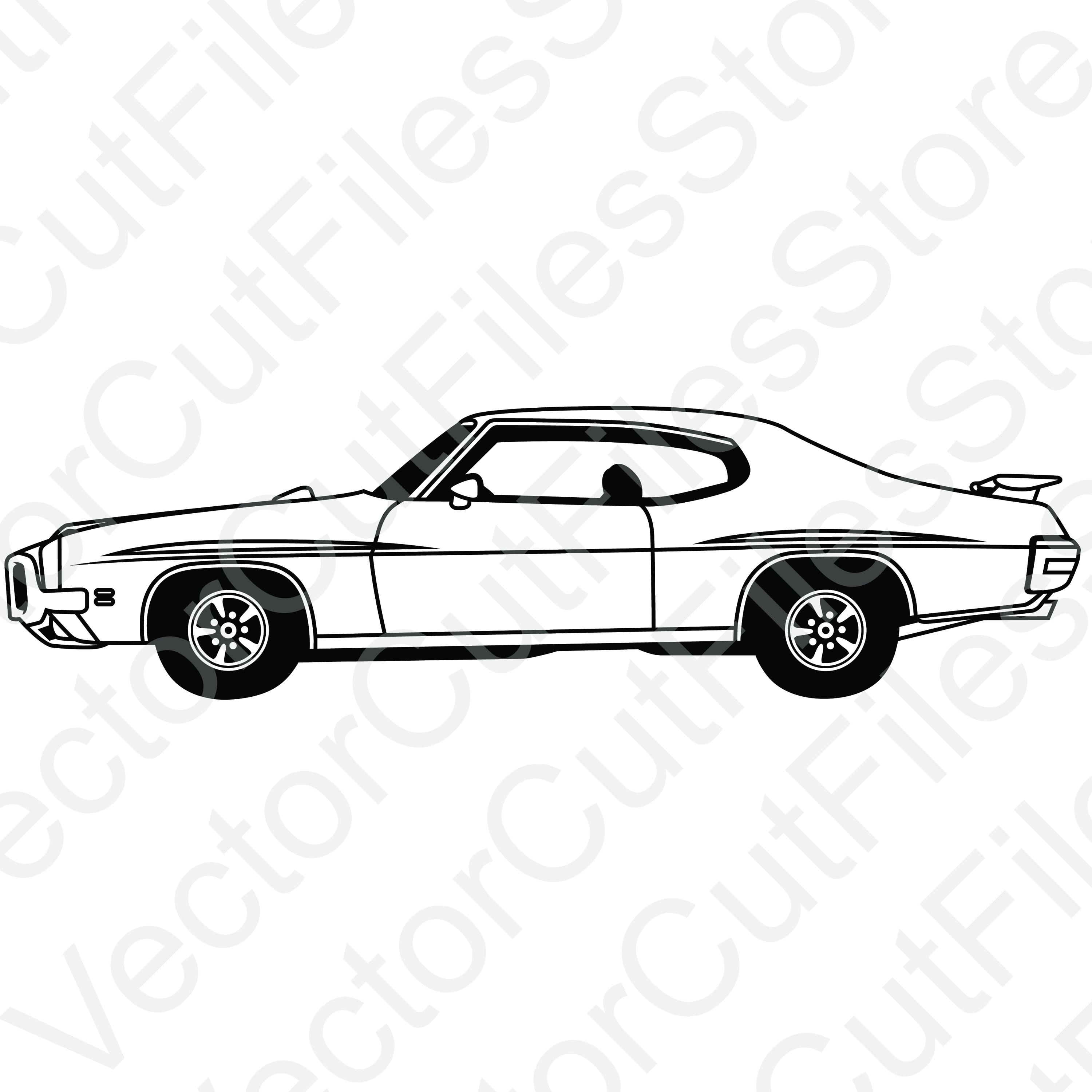 Gto Vector Pontiac GTO 1971 Side View Vector Cut File - Etsy