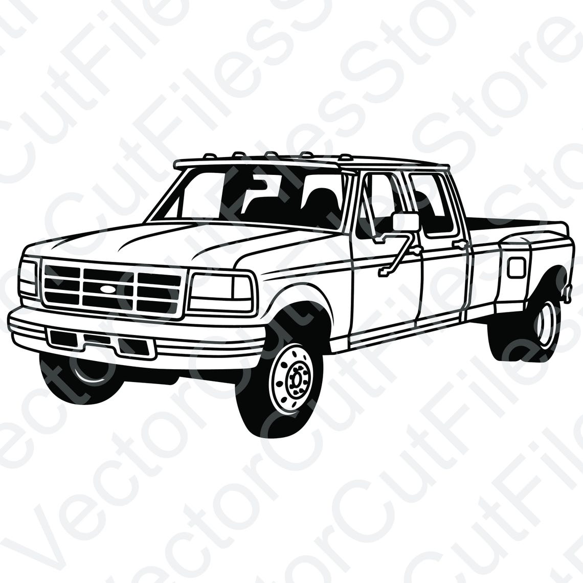 Dually Graphics Ford F350 1997 Dually Vector Cut File - Etsy