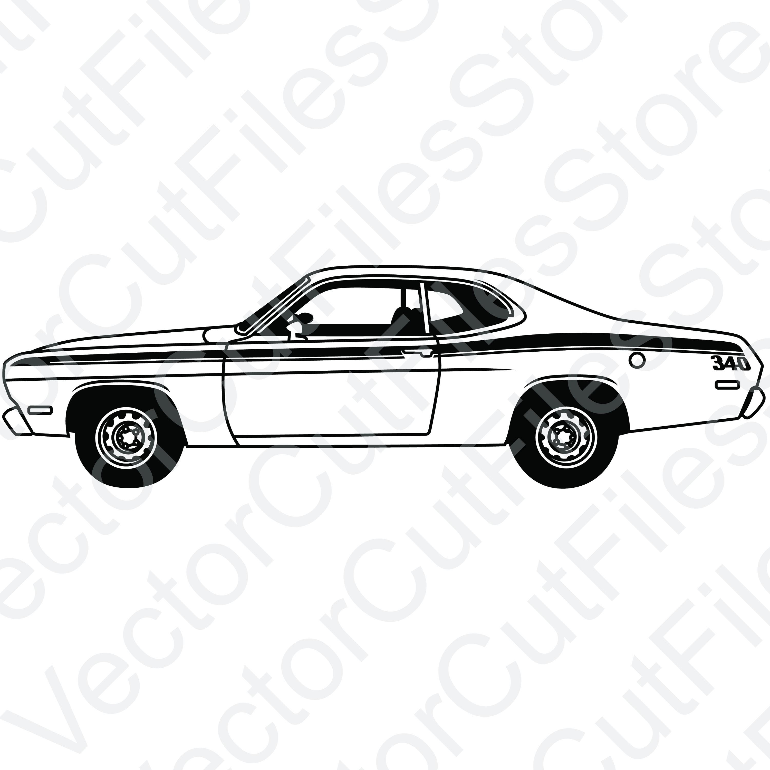 Plymouth Duster 1972 Side View Vector Cut File - Etsy