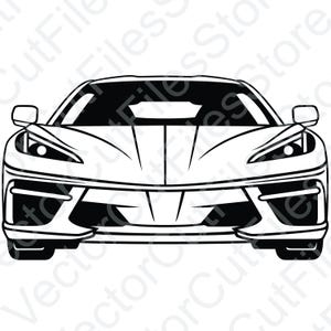 Chevrolet Corvette 2020 Front View Vector Cut File
