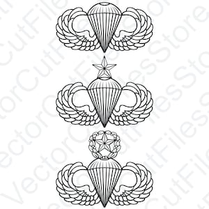 Army Parachutist Badge Vector Cut File