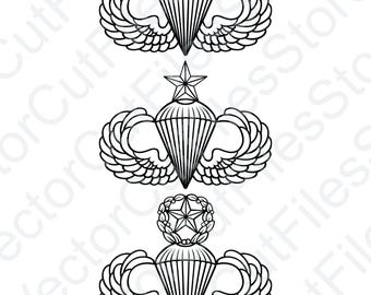 Army Parachutist Badge Vector Cut File