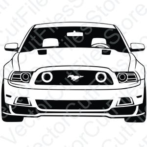 Ford Mustang 2013 Front View Vector Cut File