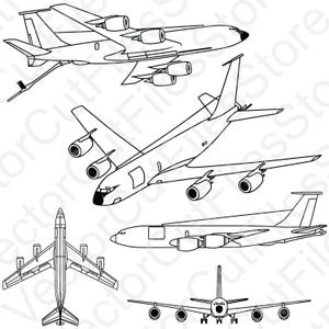 Boeing KC-135 Stratotanker Vector Cut File