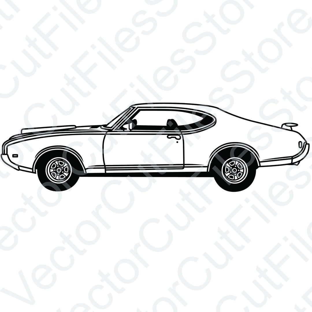 Oldsmobile Hurst Olds 1969 Angled View Vector Cut File - Etsy