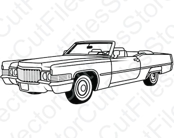 Cadillac DeVille 1970 Convertible Vector Cut File