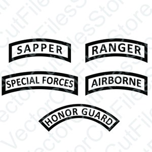 US Army Tabs 2 Vector Cut File