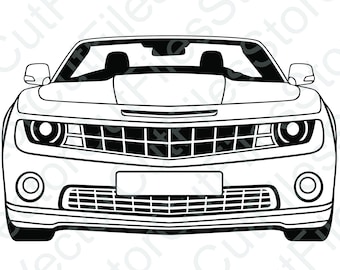 Chevrolet Camaro 2012 Front View Vector Cut File