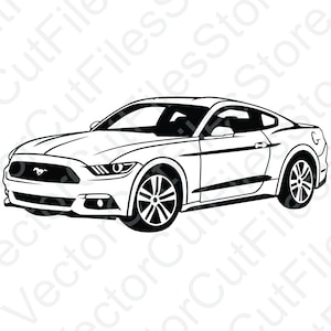 Ford Mustang 2015 Vista Angular Vetor Corte Arquivo