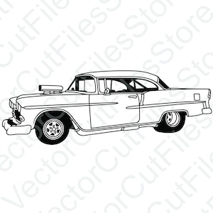 Chevrolet Bel Air Hot Rod Vector Cut File