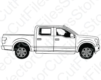 Ford F150 2019 Side View Vector Cut File