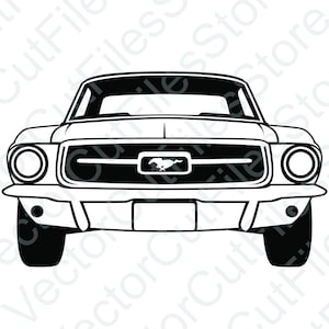 Ford Mustang 1967 vooraanzicht vector gesneden bestand