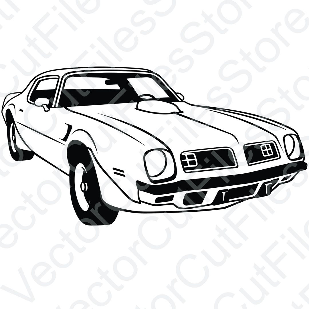 Pontiac Trans Am 1975 Angled View Vector Cut File - Etsy