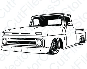 シボレー C10 ステップサイド 65 スラムド ベクター カット ファイル