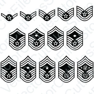 US Air Force Rank Insignia Vector Cut File