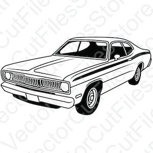 Fichier vectoriel Plymouth Duster, 1972, vue oblique
