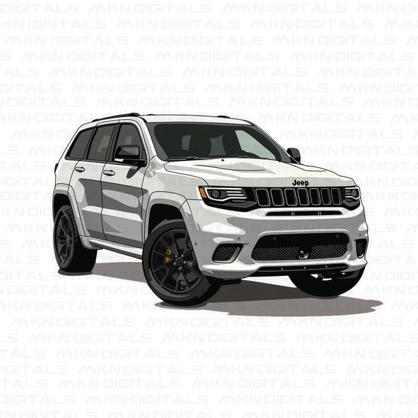 Jeep Grand Cherokee Design, Jeep Decal & PNG, Bumper Sticker Png, Bumper Sticker Design, T-Shirt PoD Design, Digital Download, Png Svg Dxf