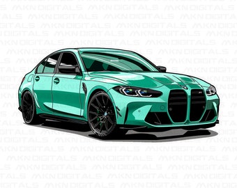 BMW M3 G80 Design, Car Decal & PNG, Bumper Sticker Png, Bumper Sticker Design, T-Shirt PoD Design, Digital Download, Png Svg