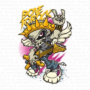 Bone to Rock Design, T-shirt and Hoodie Print, Premium Quality, T-Shirt POD Design, Sticker Decal, Digital Download,Png Svg Dxf