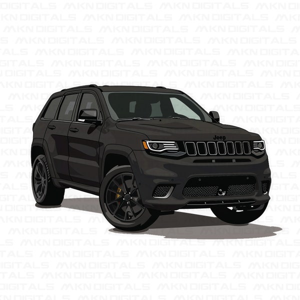 Jeep Grand Cherokee Design, Jeep Decal & PNG, Bumper Sticker Png, Bumper Sticker Design, T-Shirt PoD Design, Digital Download, Png Svg
