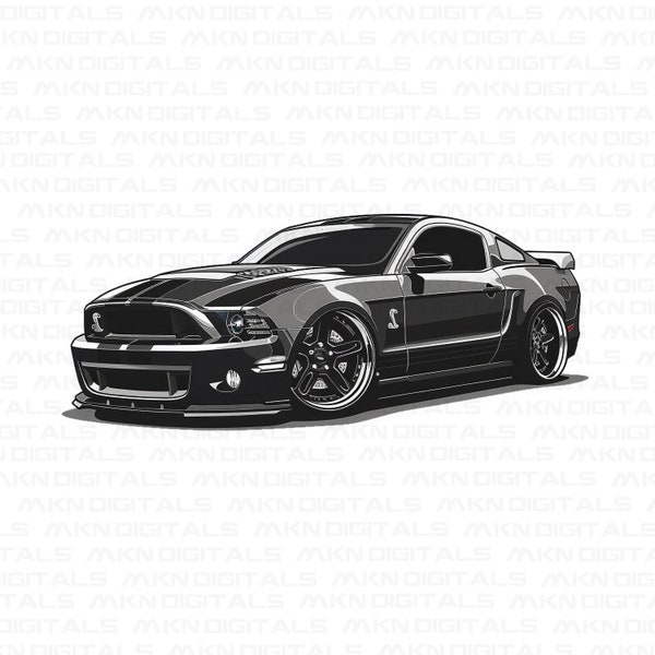 Ford Mustang Shelby Design, Car Decal & PNG, Bumper Sticker Png, Bumper Sticker Design, T-Shirt PoD Design, Digital Download, Png Svg