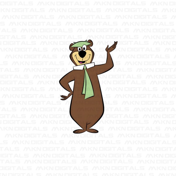 Yogi Bear T-shirt Design, Yogi Bear PNG, Yogi Bear Design, T-Shirt POD Design, Yogi Bear Sublimations, Digital Download, Png Svg Dxf