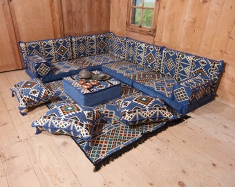 Ensemble d'oreillers turc, Bancs à motifs, Canapés de sol d'extérieur, Ensemble d'oreillers de sol, Canapé de balcon, Canapés de sol d'extérieur, Coussin sectionnel