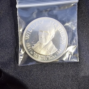 William Harrison 9th US President - Sterling Silver Medal - .925 Silver