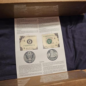 1.00 dollar bills - 10 note sheet