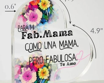 Fab.Mama Acrylic Gift,daughter in law gift, bonus mom gift, bonus mom,step mom gift, godmother, Mom Gift Heart Signs,Acrylic Stand, Wife