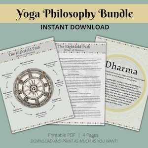 Achtfacher Pfad Dharma Yoga Buddhistische Philosophie Infografik Druckbare Referenz Lernen Schüler Lehrerschulung Handout Rad des Dharma