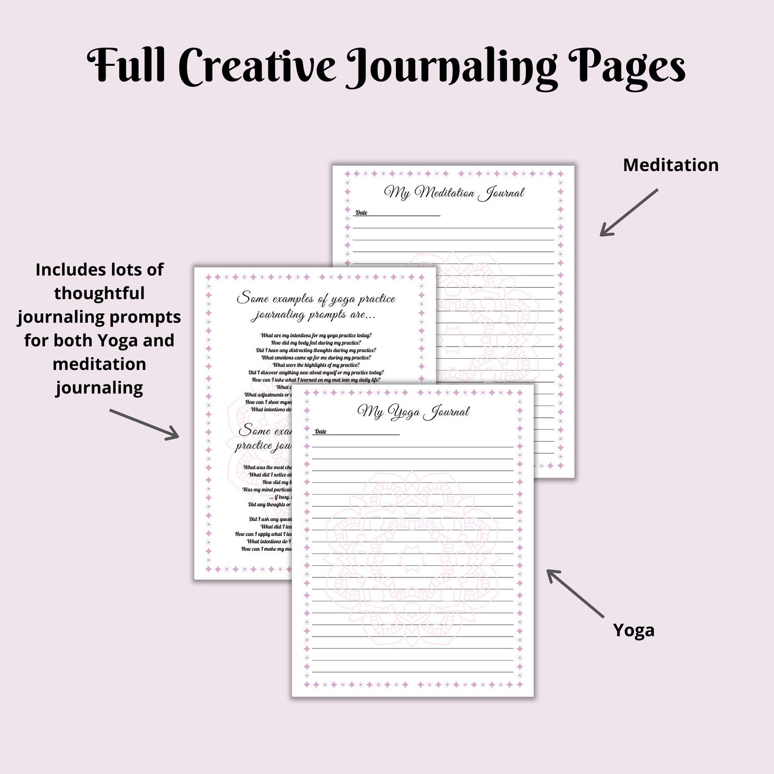 Yoga Practice Journal Complete, Prompts, Goals, Meditation, Reflection ...