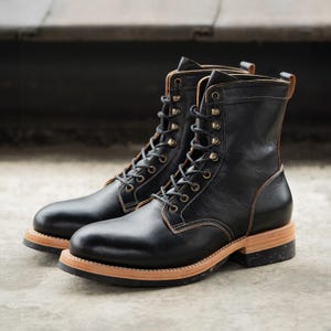Black Teacore Horsehide 7-Inch Field Boots