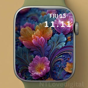 Floral Apple Watch Wallpaper – Boho Botanical Neutral Flowers Face | Spring Beige Digital Download