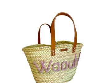 Panier personnalisé - panier personnalisable - sac personnalisable - sac de plage - panier en osier