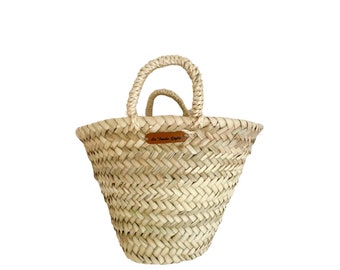 Sac de plage, panier en osier - Panier personnalisable, petit panier, sac personnalisable