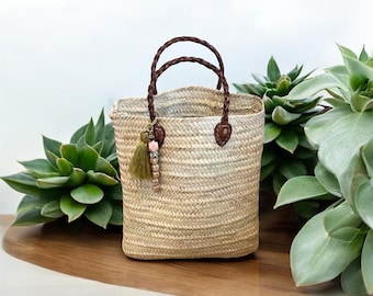 Bolsa de playa City Market - Cesta de mimbre - Cesta personalizada - Cesta personalizable