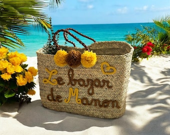 Cesta personalizada - cesta personalizable - bolso personalizable - bolso de playa - cesta de mimbre