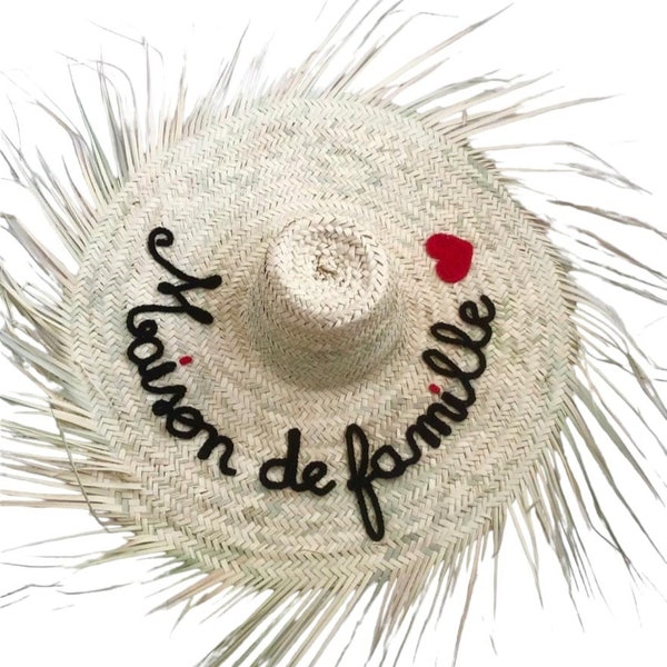 Chapeau de paille personnalisable - chapeau murale - décoration murale - chapeau personnalisé