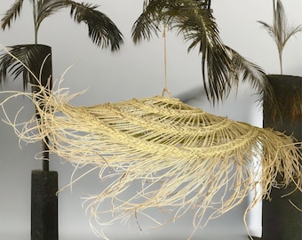 Luz colgante PARASOL halfa, luz colgante de mimbre, luz colgante de ratán, pantalla de lámpara, luminaria