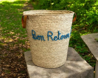 Cesta de almacenamiento, cesta de mimbre, cesta personalizable, caja de juguetes, baúl