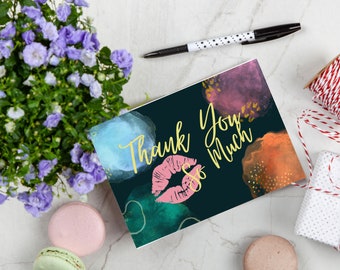 Lips Thank You Card, Thank You Card for shopping, Thank You card for purchase, Thank You Card PNG