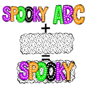 Halloween Alphabet Dots Letters PNG Bundle, Bright Color Palette, 5 Alpha Sets, Spooky Dalmatian Dots, Marquee Doodle Png, Digital download