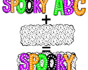 Halloween Alphabet Dots Letters PNG Bundle, Bright Color Palette, 5 Alpha Sets, Spooky Dalmatian Dots, Marquee Doodle Png, Digital download