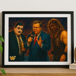 Step back into the golden era of WWF with this stunning 8x10 print!