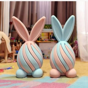 3D Printed Bunny Decor , STL  ,  OBJ Files, Filament, Resin Compatible ,Digital Download