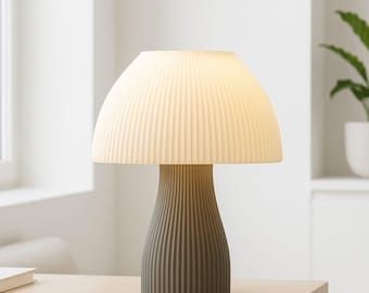 Handgemaakte moderne tafellamp | Minimalistische bedlamp | Japandi Woondecoratie | Sculpturaal omgevingslicht | Uniek cadeau